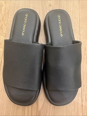Andre Assous Black Slide Mules